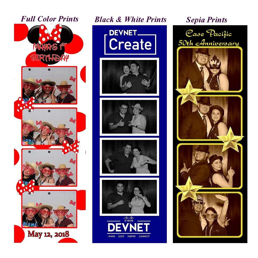 Photo Booth Classic Strip Photos 2"x6" Strips Photo Booth Rentals